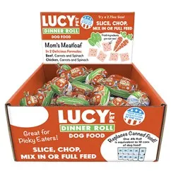 36pc 2.75oz Lucy Pet -Mom's Meatloaf Beef with Carrots and Spinach Display - Dog/Cat Supplements